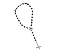 Colgante de pentáculo religioso al revés cruz invertida collar satánico cadena de perlas joyas para mujeres hombres regalo de cumpleaños cruz invertida collar rosario pentagrama para hombres