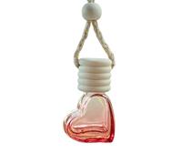 Colgante de perfume de coche con forma de corazón pequeño | Botella de fragancia para coche de 6 ml | Botella vacía de aromaterapia para automóviles | Difusor de aceite de coches en forma de corazón,