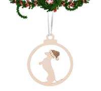 Colgante de perro de Navidad - Recortes de Navidad de madera, muñeca manualidades recortes de madera con garra de perro, decoraciones de boda y Navidad