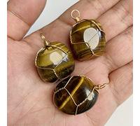 Colgante de piedra cruda de alambre de bobinado de 16 x 27 mm, piedra de cuarzo de amatista, colgante de piedra de cuarzo pulido, accesorio de joyería, 1 unidad, n.º 2 ojo de tigre