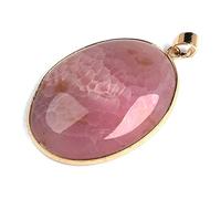 Colgante de piedra de ágatas naturales, colgantes de cuarzo de forma ovalada, dijes para fabricación de joyas, collar DIY,H