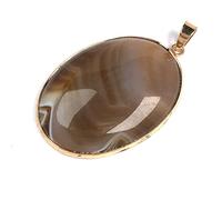 Colgante de piedra de ágatas naturales, colgantes ovalados dorados, abalorios para mujer, fabricación de joyas, collar DIY,C