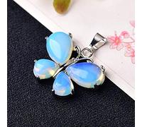 Colgante de piedra de amatista de cristal natural, joyería mineral con forma de mariposa, adornos en forma de gota para mujer, joyería, regalo de San Valentín, ópalo