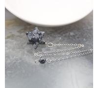 Colgante de piedra natural de cuarzo con péndulo de cristal ónix para hombres y mujeres, collares hexagonales, joyas, jaspe de copo de nieve