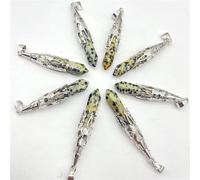 Colgante de piedra natural de cuarzo de cristal de amatista colgante de suspensión hexagonal para hacer joyas de bricolaje, accesorios de collar, 20 unidades, NO.6