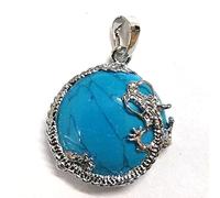 Colgante de piedra natural, joyería masculina femenina, colgante de péndulo de gema de cuarzo rosa ópalo de cuarzo para collar,azul turquesa