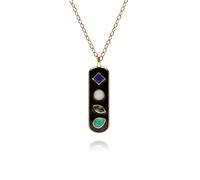 Colgante De Piedra Preciosa 'Amor' En Esmalte Negro Con Códigos Susurrantes