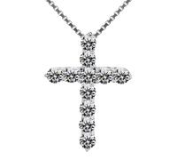 Colgante de piedras preciosas - 2 cm con diamantes de imitación de bendición, joyería chapada en platino, dije de purpurina de | Collar de belleza natural religiosa para mujeres, madres, hombres