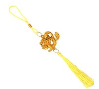 Colgante de plástico en tono dorado que representa el año del dragón para diseño de interiores festivos y edificio espacial temático (amarillo)