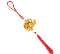 Colgante de plástico en tono dorado que representa el año del dragón para diseño de interiores festivos y edificio espacial temático (rojo)