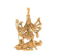 Colgante de plata chapada en oro de 22 quilates (92,5% de pureza) de la diosa kali maa (tamaño grande) para hombres y mujeres CLEV-1985647, S, Plata de ley