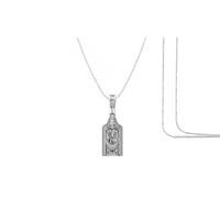 Colgante de plata de ley (92,5 % de pureza) con cadena Bala Ji de Dios Tirupati (colgante con cadena de cuerda) para hombres y mujeres, medallón de plata pura del Señor Bala Ji para buena salud y