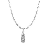 Colgante de plata de ley (92,5 % de pureza) con cadena Bala Ji de Dios Tirupati (colgante con cadena Figaro) para hombres y mujeres, medallón de plata pura del Señor Bala Ji para buena salud y riqueza