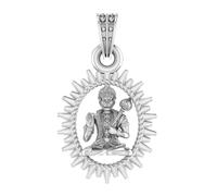 Colgante de plata de ley (92,5% de pureza) de Dios Hanuman para hombres y mujeres, medallón de plata pura del Señor Bajrang Bali para buena salud y riqueza, plata - Clevio978-1