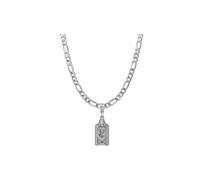Colgante de plata de ley (92,5 % de pureza) de Dios Tirupati Bala Ji (colgante con cadena Figaro de 22 pulgadas) para hombres y mujeres de plata pura, medallón de cadena Bala Ji para buena salud y