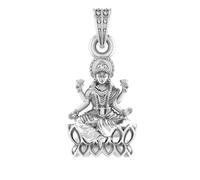 Colgante de plata de ley (92,5% de pureza) Dios Laxmi Ji para hombres y mujeres, medallón de plata pura para buena salud y riqueza, Clevio978-1