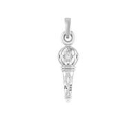Colgante de plata de ley 92,5 % pura con dios Hanuman Bajrang Bali Gada para niños CLEV-1985647, S, Plata de ley