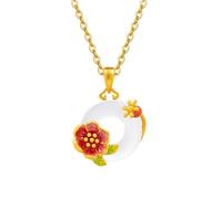 Colgante De Plata De Ley 925 Hecho A Mano con Esmalte Y Flores para Mujer. Collar con Doce Deidades Florales Guardianas. Joyería Ideal Como Regalo De Cumpleaños para Mujeres Y Niñas. Flor De Gran