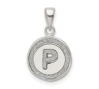 Colgante de plata de ley con esmalte y letra circular en plata, elección de iniciales y variedad de opciones, Plata de ley