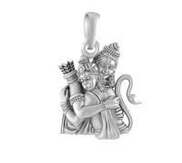 Colgante de plata de ley INDIA MADE (92.5% pureza) con diseño de God Ram Bhakat Hanuman para hombres y mujeres, plata pura Bhagwan Shri Ram y Hanuman Locket para una buena salud y riqueza AMZ100,