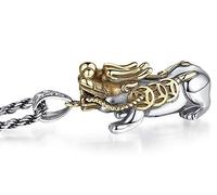 Colgante de plata de ley S925 con personalidad de hip-hop, punk y tropas valientes para hombres y mujeres (sin cadenas)