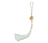 Colgante de porcelana para mujer, hecho a mano, broche largo con borla única, joyería tradicional china, accesorios de ropa