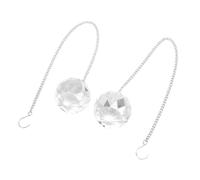 Colgante de Prisma de Bola de Cristal, Atrapamoscas para Ventana, Adorno para Hacer Lluvia, Adorno con Cadena para Colgar Fácilmente, 2 uds. (Transparente)