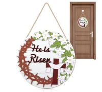 Colgante de Puerta Decorativo de Pascua,Colgante Rústico de Madera de Pascua - Cartel de Bienvenida de Primavera para Puerta - para Hogar Exterior Porche Jardín Ventana Garaje Granja Decoración de