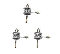 Colgante de rueda de oración portátil de Buda con seis personajes para regalo para hombres, mujeres y mujeres, 15x42MM, Poliéster, como se muestra en la