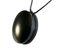 Colgante de shungite Fortune con piedra de protección, talismán con ranura de cuerda, colgante auténtico de shungite, Piedra