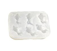 Colgante de silicona transparente con forma de pez de resina para llaveros hechos a mano, diseño detallado, joyería de fácil liberación