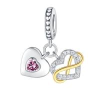 Colgante de símbolo de amor infinito, accesorio de pulsera de plata de ley 925, compatible con Collar de pulsera Pandora