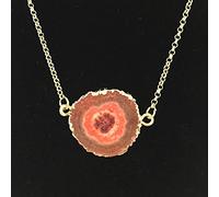 Colgante de sol natural Druzy Forma irregular de dos ganchos con bisel dorado Encantos de joyería Chapado en oro para bricolaje Diseño surtido-Naranja