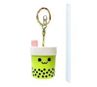 Colgante de té de burbujas, bonito colgante de llaves, mini accesorio para bolso, decoración Kawaii, llavero decorativo, para niños, familia, amigos, bolso de mano, de coche, de escuela