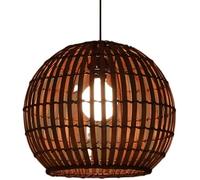 Colgante De Techo Led Para Interiores, Pantalla De Lámpara De Jaula De Mimbre - Lámpara Colgante Lámpara De Araña Hueca De Ratán De Estilo Sudeste Asiático Luces Colgantes Tejidas De Cesta De Estilo