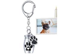 Colgante de urna con estampado de pata, llavero de urna para mascotas,Colgante de urna de cremación con estampado de pata | Colgante de joyería de cremación de gato, recuerdo de huella de perro para g