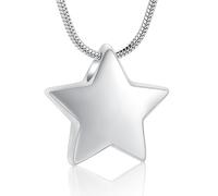 Colgante de urna de cremación con dije de estrella pequeña, collar conmemorativo para mujer, incluye kits de relleno gratis, Acero inoxidable, No es una piedra preciosa