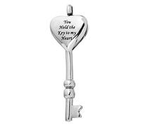 Colgante de urna de cremación con texto en inglés «You Hold the Key to My Heart», as description, poliéster, como se muestra en la