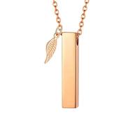 Colgante de urna para mascotas, colgante de ala angélica para perros, gatos, urna conmemorativa, colgante rectangular para pérdida de mascotas, joyería para el cuello