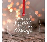 Colgante de ventana de acrílico manchado con texto en inglés "You'll Forever Be My Always", regalos de San Valentín para novio, novia, colgante romántico, cita de amor, decoración del hogar o