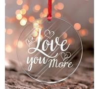 Colgante de ventana de acrílico manchado Love You More, colgante romántico con cita de amor, regalo de San Valentín para marido, esposa, novio, novia, atrapasueños, decoración transparente