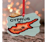 Colgante de ventana de mapa de Chipre vintage con mapas náuticos manchados acrílico para colgar en la ventana, decoración de pared para el hogar, cafetería, bar, regalo de inauguración de la casa