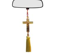 Colgante de vidrio de coche con borla, colgante de vidrio, adorno de coche,Colgante de vidrio con vista al coche, adorno creativo | Divertido viaje por carretera para la suerte