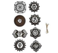 Colgante decorativo para colgar con geometrías sagradas, chakras, elegante arte de pared, escultura de yoga y espirituales, regalo para el hogar