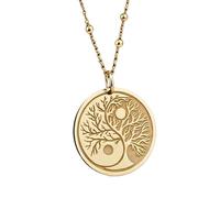 Colgante del Árbol de la Vida Yin Yang de plata de ley 925 |LK_NLC_00666 | Amuleto de piña tierra naturaleza bosque árbol regalo para excursionistas joyería natural de hoja perenne con cadena de 45 cm