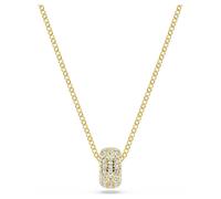 Swarovski Colgante Dextera, Colgante con un Sereno Pavé Transparente Iluminado por el Engaste Bañado en Tono Oro, Collar de la Colección Dextera, Baño tono oro, Blanco