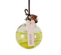 Colgante difusor de fragancia para coche, botella de aromaterapia recargable de 10 ml con tapa de madera, diseño colgante para espejo retrovisor, colgante de perfume para interior de coche, baño