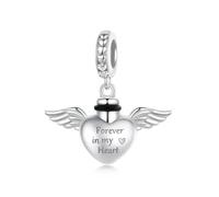 Colgante dije colgante Cenizas en memoria siempre en mi corazón, piedra lunar, auténtica plata ley 925, compatible pulsera