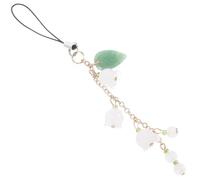 Colgante en Aleación y Jade para Teléfono Móvil Flor de Campanilla Diseño Elegante y Resistente, Adecuado para Bolso o Obsequio en Cualquier Ocasión