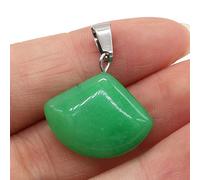 Colgante en forma de abanico con gema de piedra Natural, ágata, artesanías hechas a mano, collar DIY,Jade de Malasia